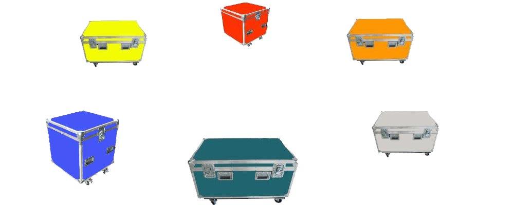 Flight case malles de transport standards couleurs